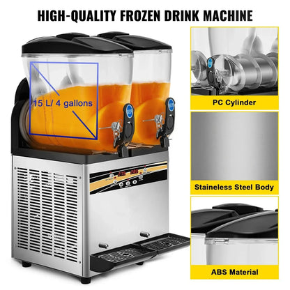Sihao Commercial 15L Double Tank Margarita Machine