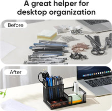 Black Mesh Desk Organizer with 3 Compartments
