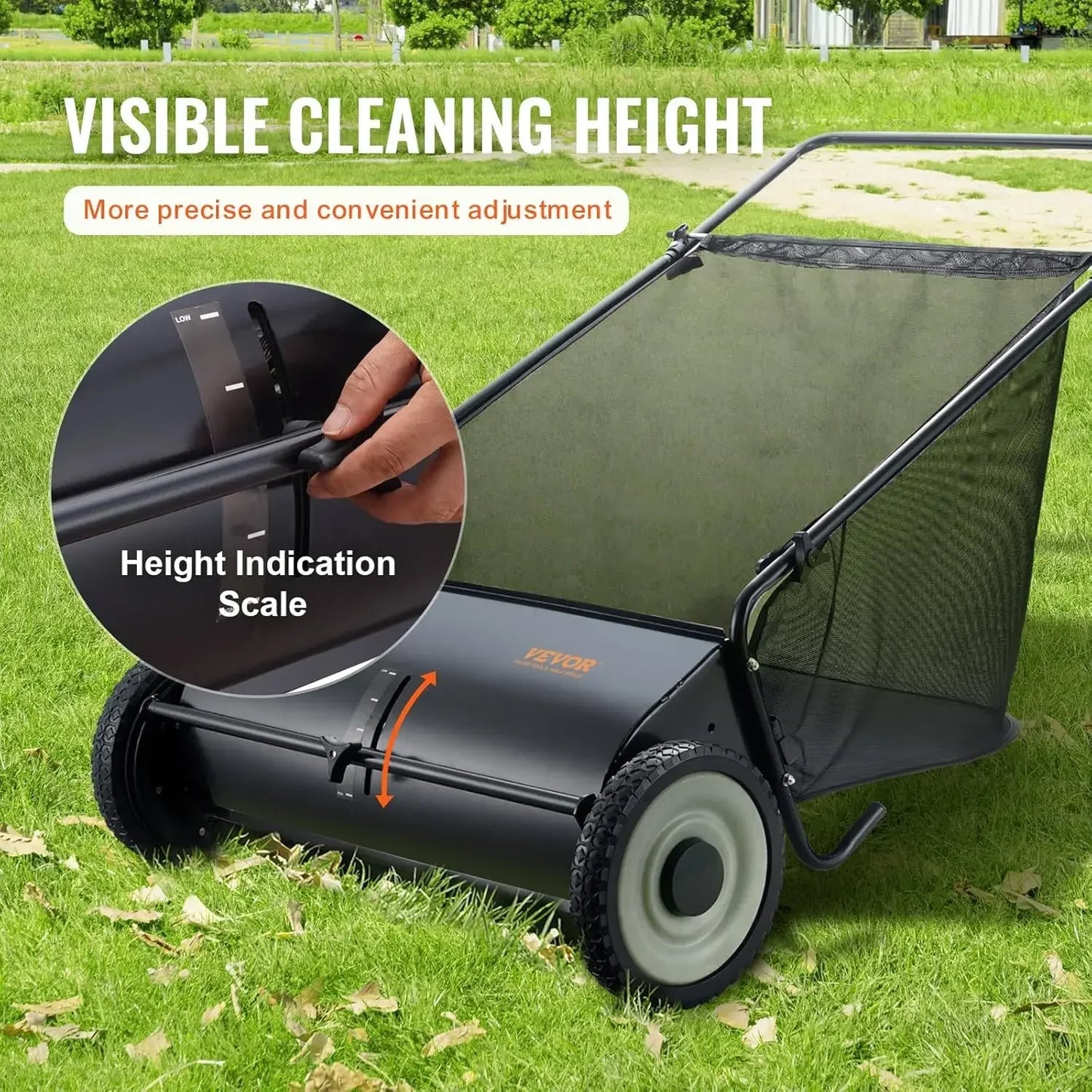 26" Leaf & Grass Push Lawn Sweeper