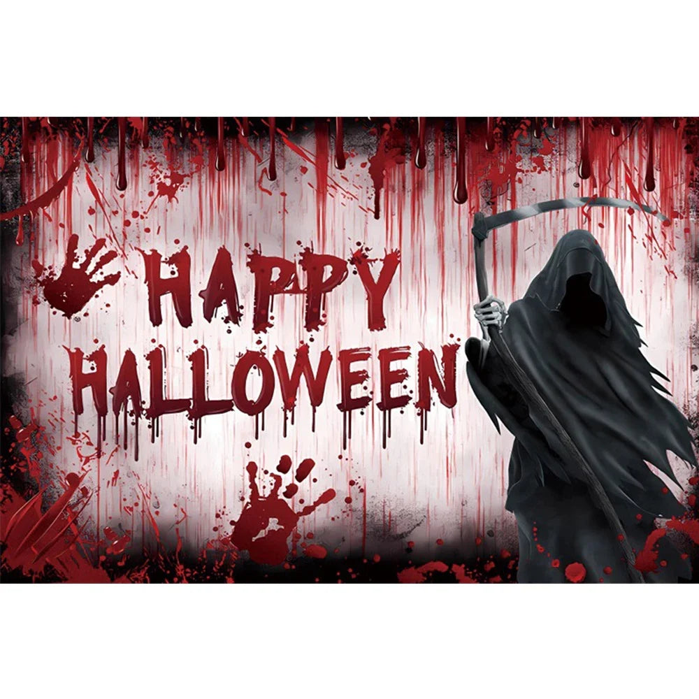 Scary Bloody Halloween Backdrop for Horror Photo Studio Props