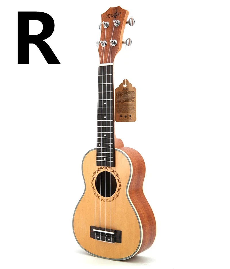 21-Inch Soprano Ukulele Starter Kit - Mahogany Wood & Nylon Strings