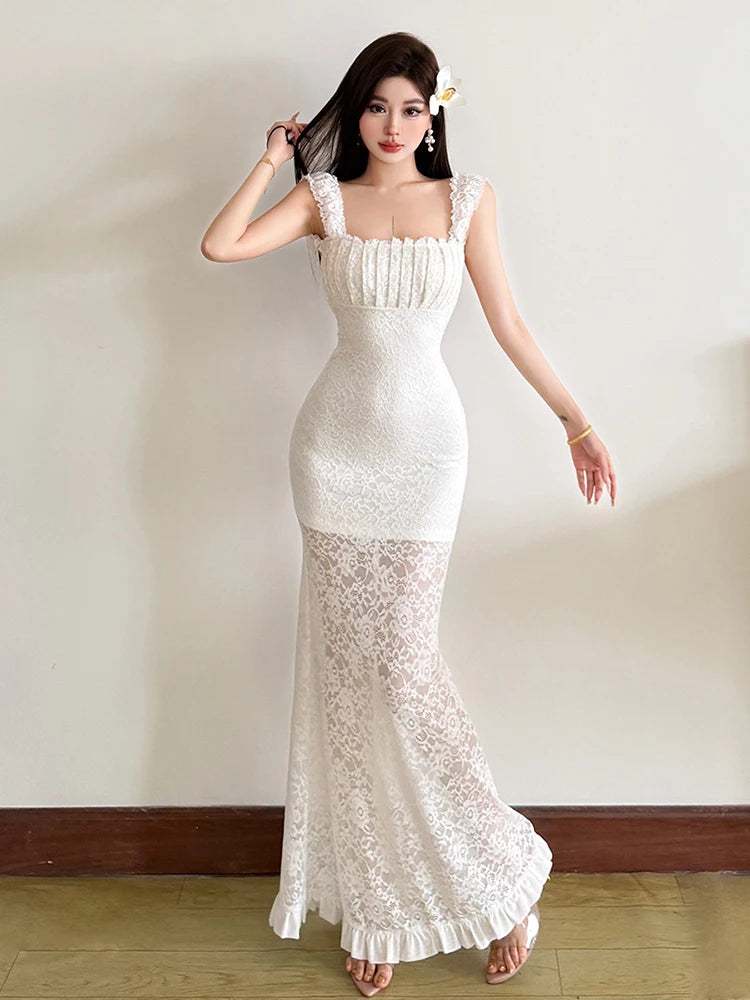 Sleeveless Wrap Chest Backless Slim Fit Dress