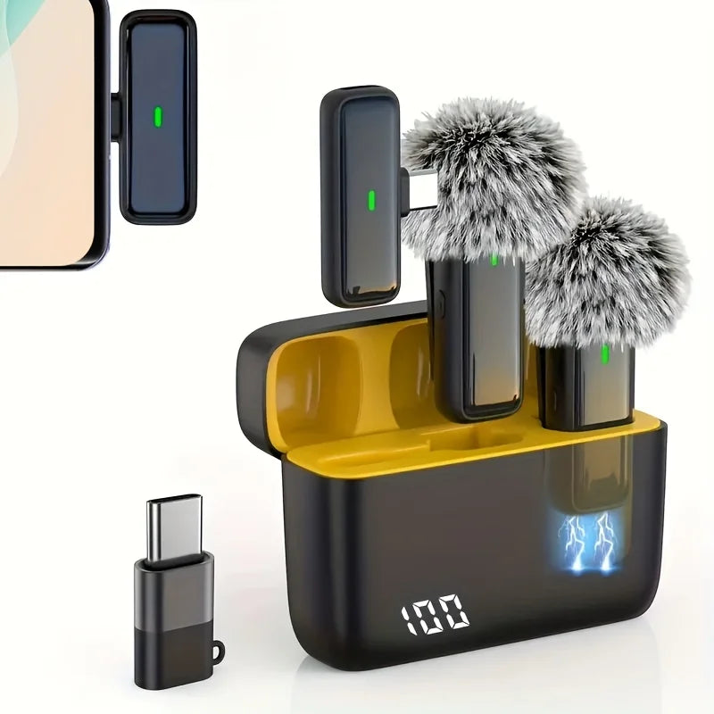 Wireless Lavalier Microphone for Cell Phones Type-C Mini with Charging Case