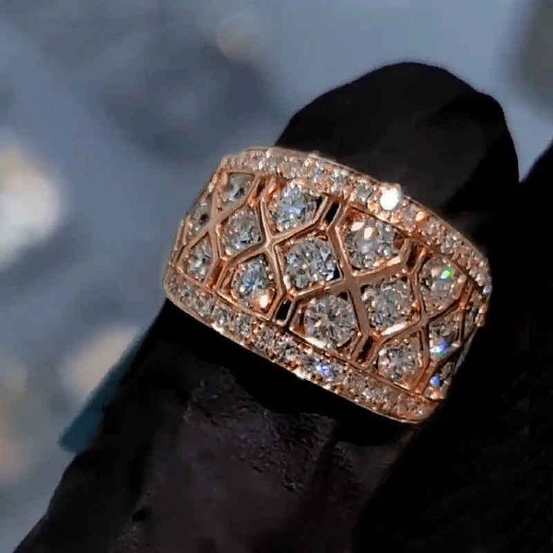 Huitan Gorgeous Full Ring with Cubic Zircons