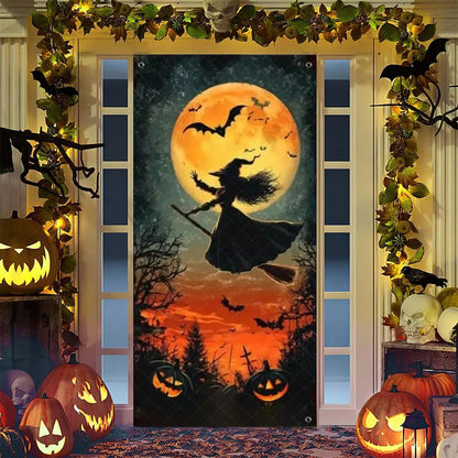 Spooky Ghostly Clown Door Curtain Backdrop