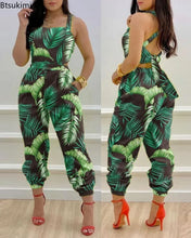 Open Back Printed Jumpsuit