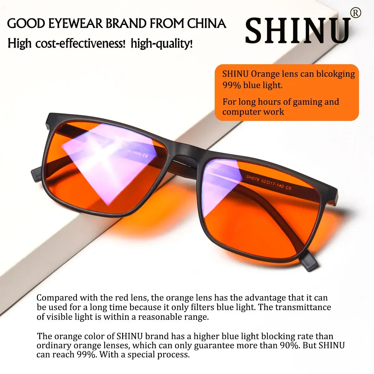 Blue Light Blocking Eliminate Eye Strain Glasses