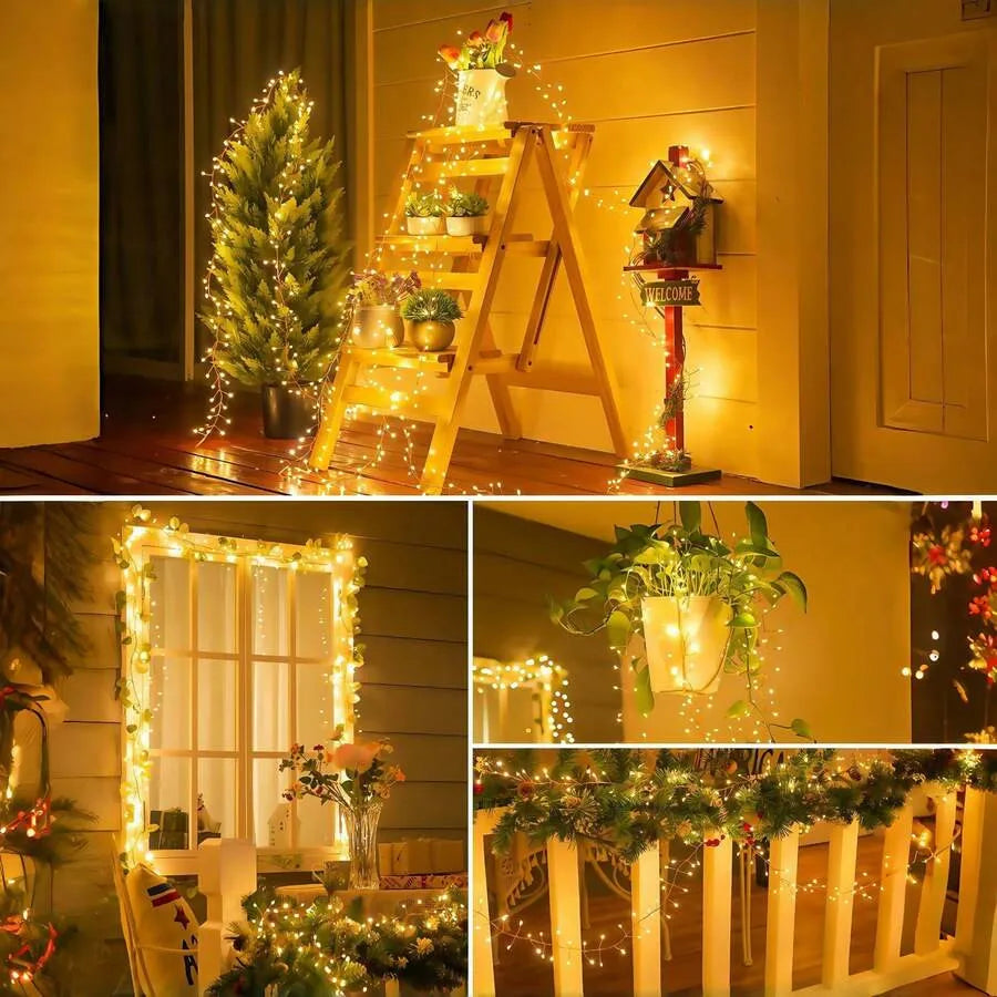 Solar LED Firecracker String Fairy Lights