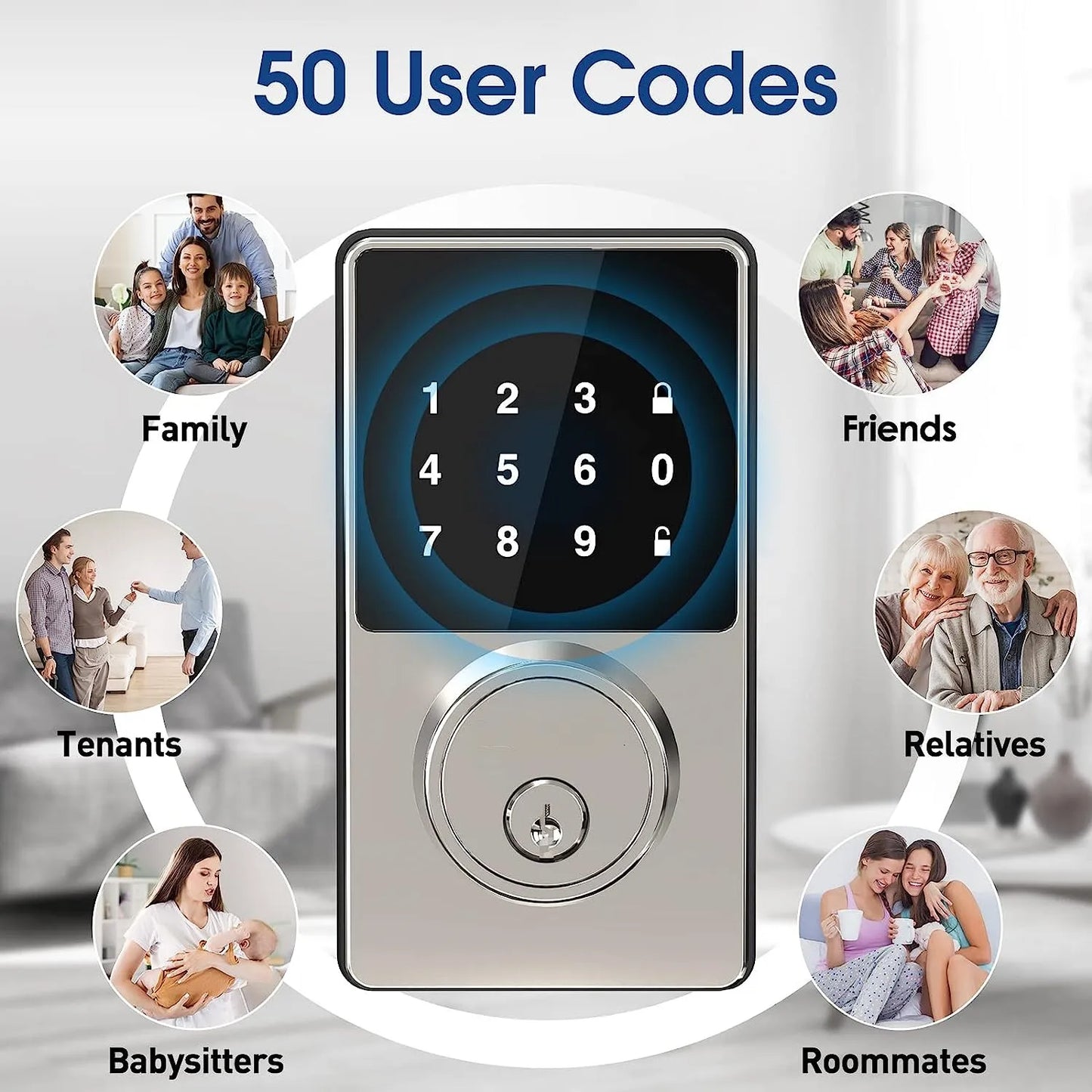 Smart Lock with password Keyless Entry Door Lock with Touchscreen Keypads