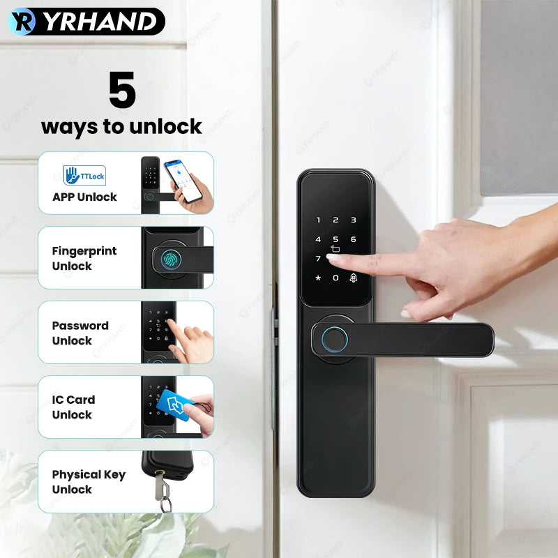 Bluetooth TTLock App Fingerprint Touch Screen Smart Lock