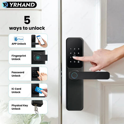 Bluetooth TTLock App Fingerprint Touch Screen Smart Lock