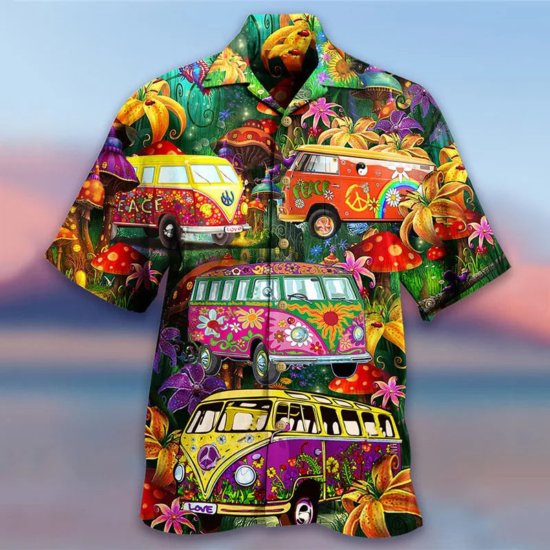 Loose Breathable 3D Print Trendy Hawaiian Shirts