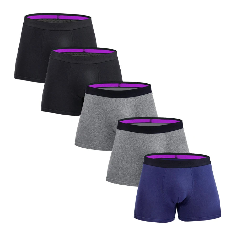 BONITOS Men's Cotton Printed Boxer Shorts Set (5 - Pair)