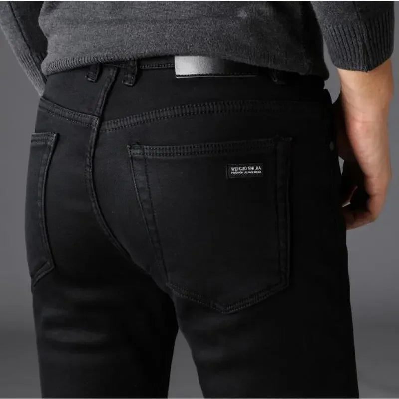 Men's Classic Slim Fit Stretch Black Jeans