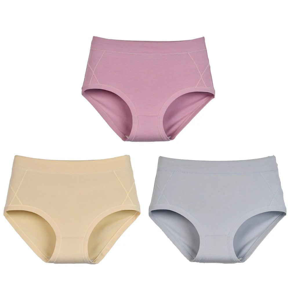 Women's High Waist Cotton Briefs (3-Pack)