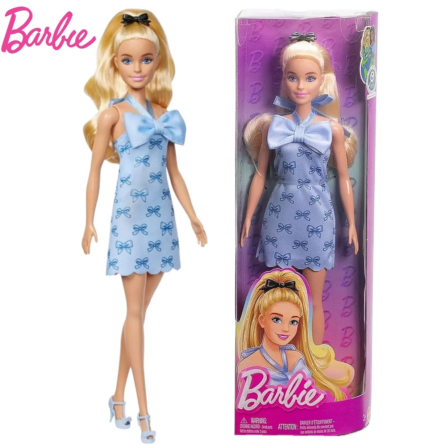Fashionistas Blue Bow Halter Dress Blonde Doll