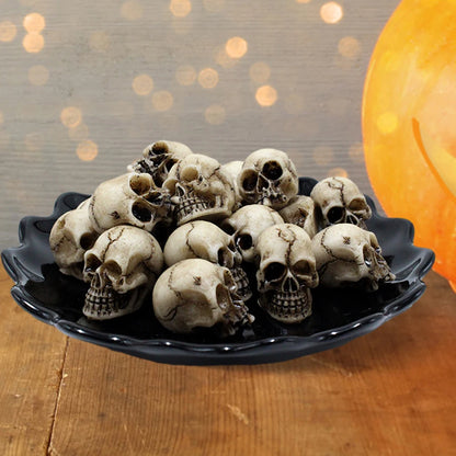 20-Piece Mini Miniature Gothic Skull Sculptures Set