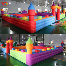 Inflatable 6x4m Pink Ball Pit White Wedding Bounce House Inflatable Ball Pool with Blower