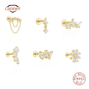 CANNER Simple Flat Head Pierced Stud Earrings