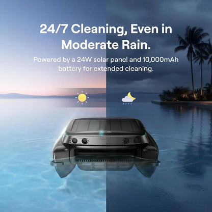 iSkim Solar-Powered Robotic Pool Surface Skimmer with Fast Charger