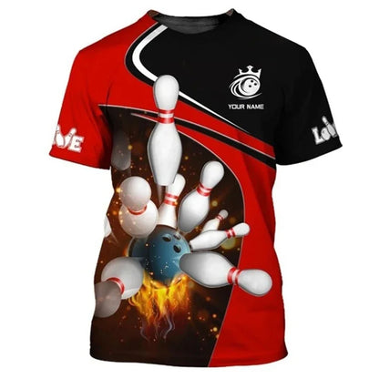 Men's Custom Name Bowling Pins Performance Jersey Shirt