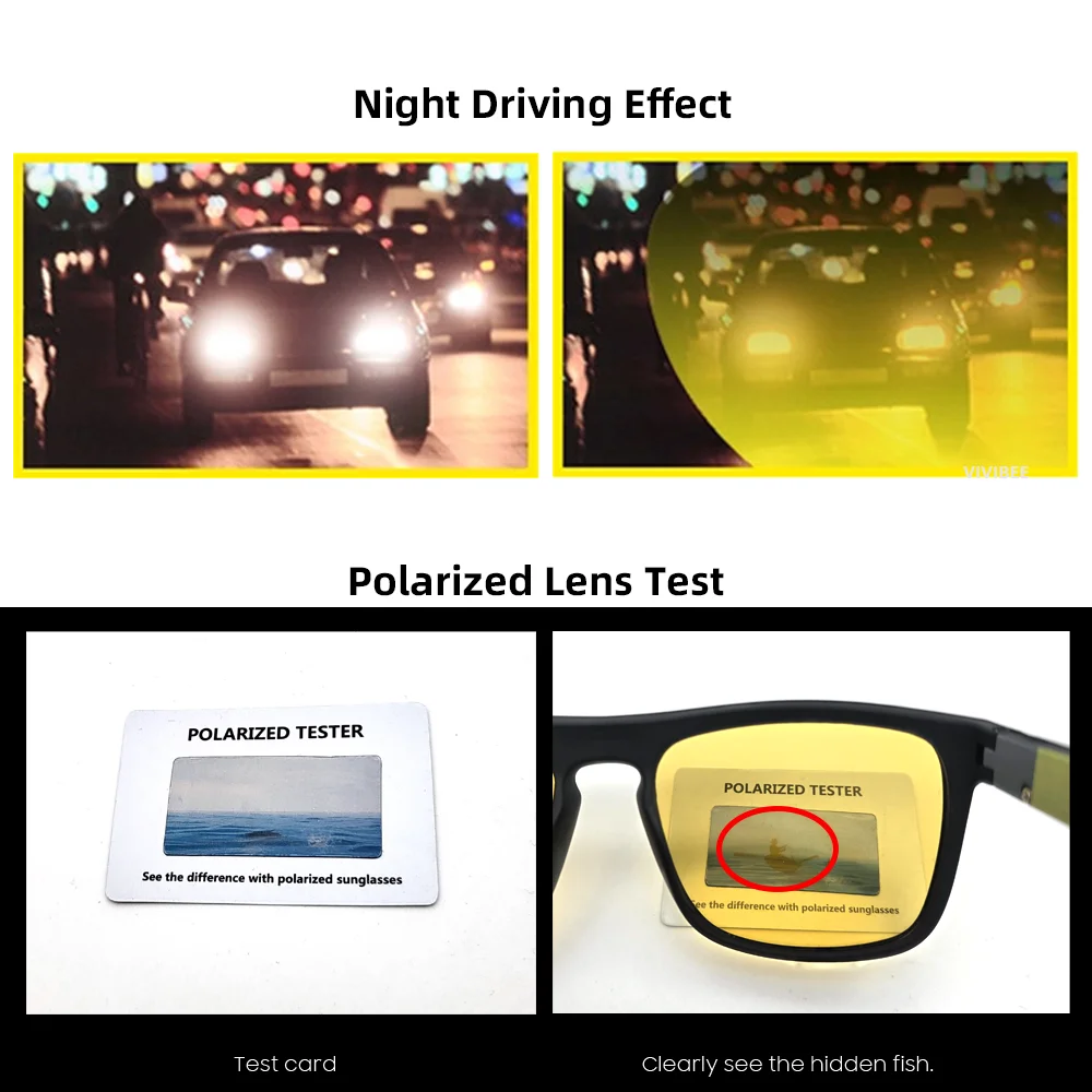 VIVIBEE Night Vision Yellow Polarized UV400 Anti Glare Eyepieces