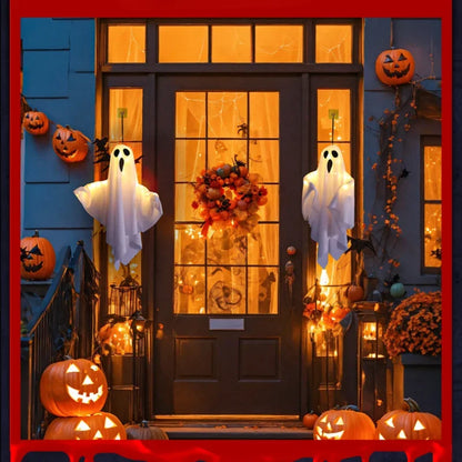 Hanging LED Light-Up Ghost Halloween Decoration