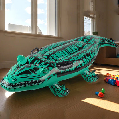 Adventure-Ready Crocodile Inflatable Ride-on with Handles