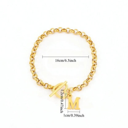 Classic A-Z Letter Stainless Steel Bracelets
