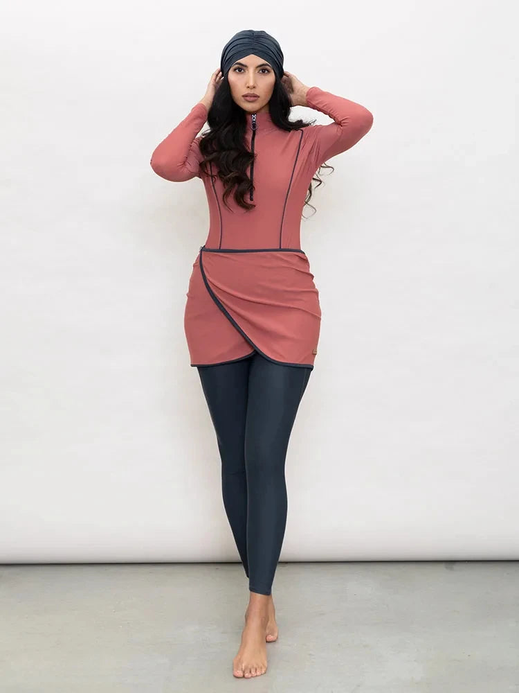 Women's Modest 3-Piece Burkini Muslim Swimwear Set