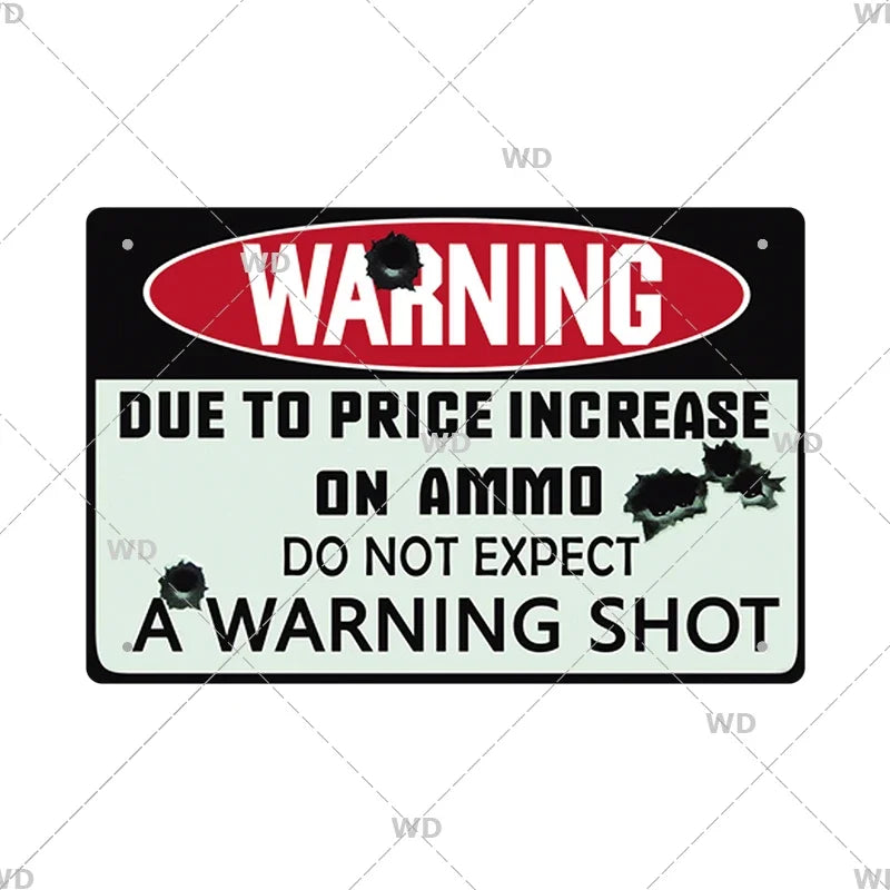 Warning Tin Sign - Vintage Private Property & Security Wall Plaque