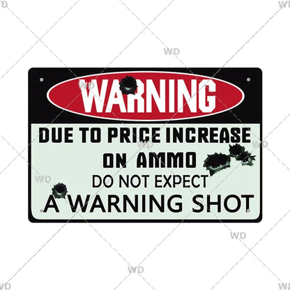 Warning Tin Sign - Vintage Private Property & Security Wall Plaque