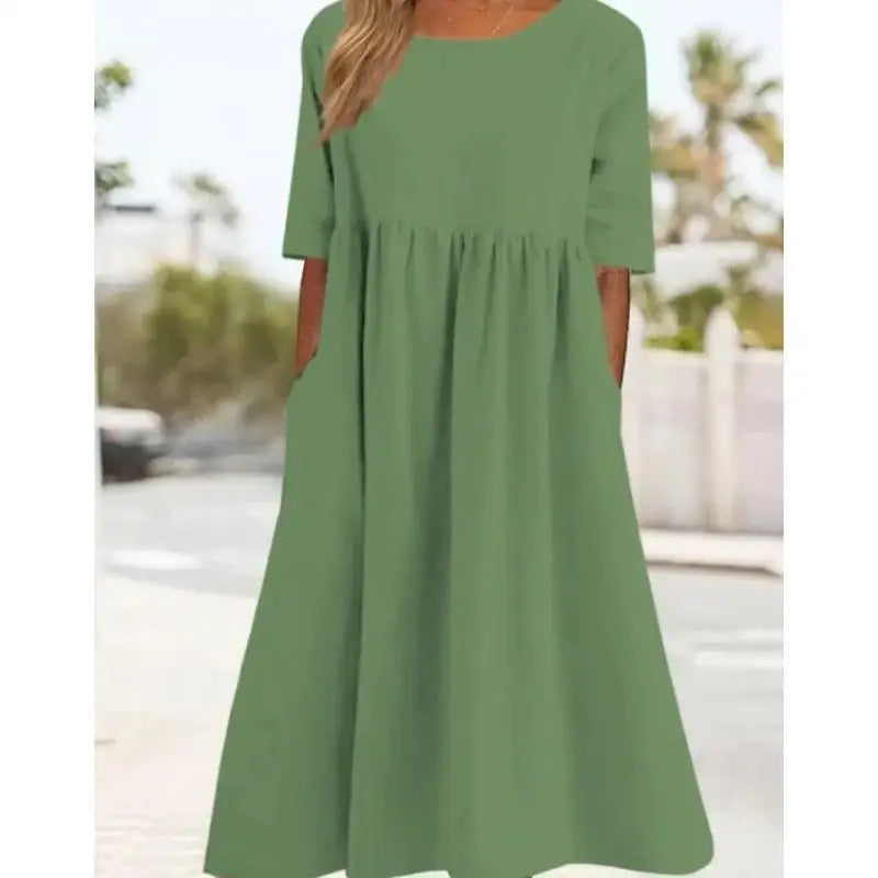 Women's Elegant Long Sleeve Flounce A-Line Dress
