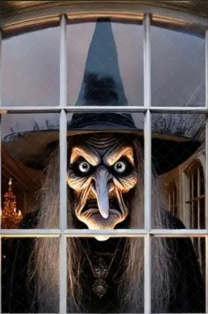 Scary Halloween Window Curtain & Backdrop