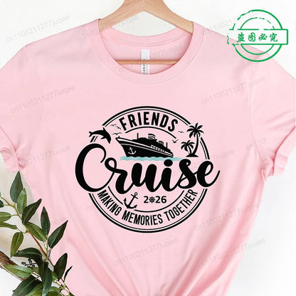 Women’s Cruise Squad 2026 Graphic T-Shirt – Casual Short Sleeve Vacation Tee