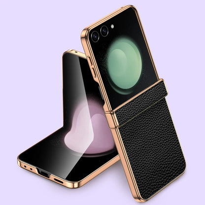 Luxury Genuine Cowhide Leather Case for Samsung Galaxy Z Flip Series