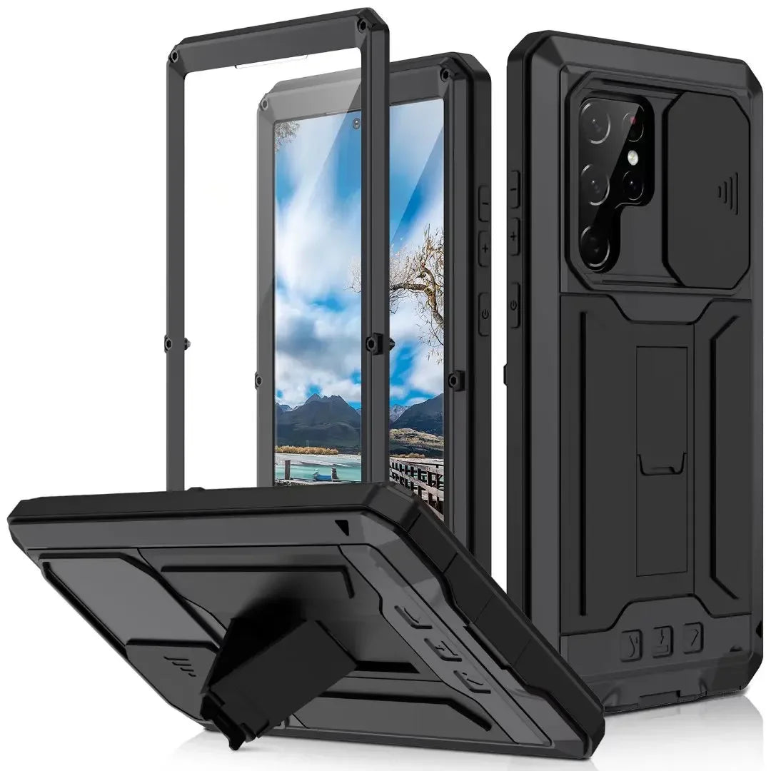 Military Grade Rugged Case for Samsung Galaxy S Series with Kickstand & Camera Cover