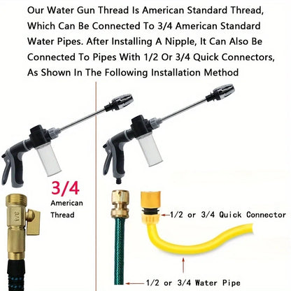 High-Pressure Car Washing Water Gun Spray Nozzle with Foam Cannon
