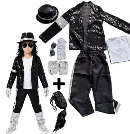 Boys' Michael Jackson Red Leather Jacket & Pants Set 
