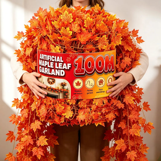 Artificial Autumn Maple Leaf Hanging Garland