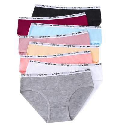 3-Pack Women's Pure Cotton Mid-Waist Briefs