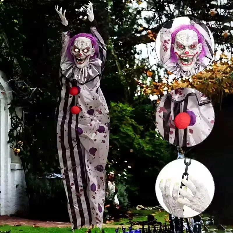 Animated Hanging Electric Clown Halloween Animatronic