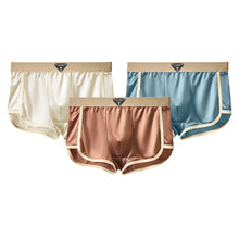 3PCS Solid Satin-like Boxers