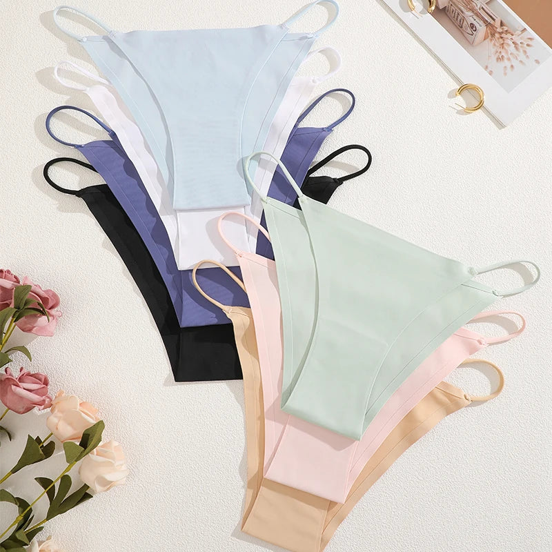 FINETOO 3Pcs Seamless Thin Strap Briefs