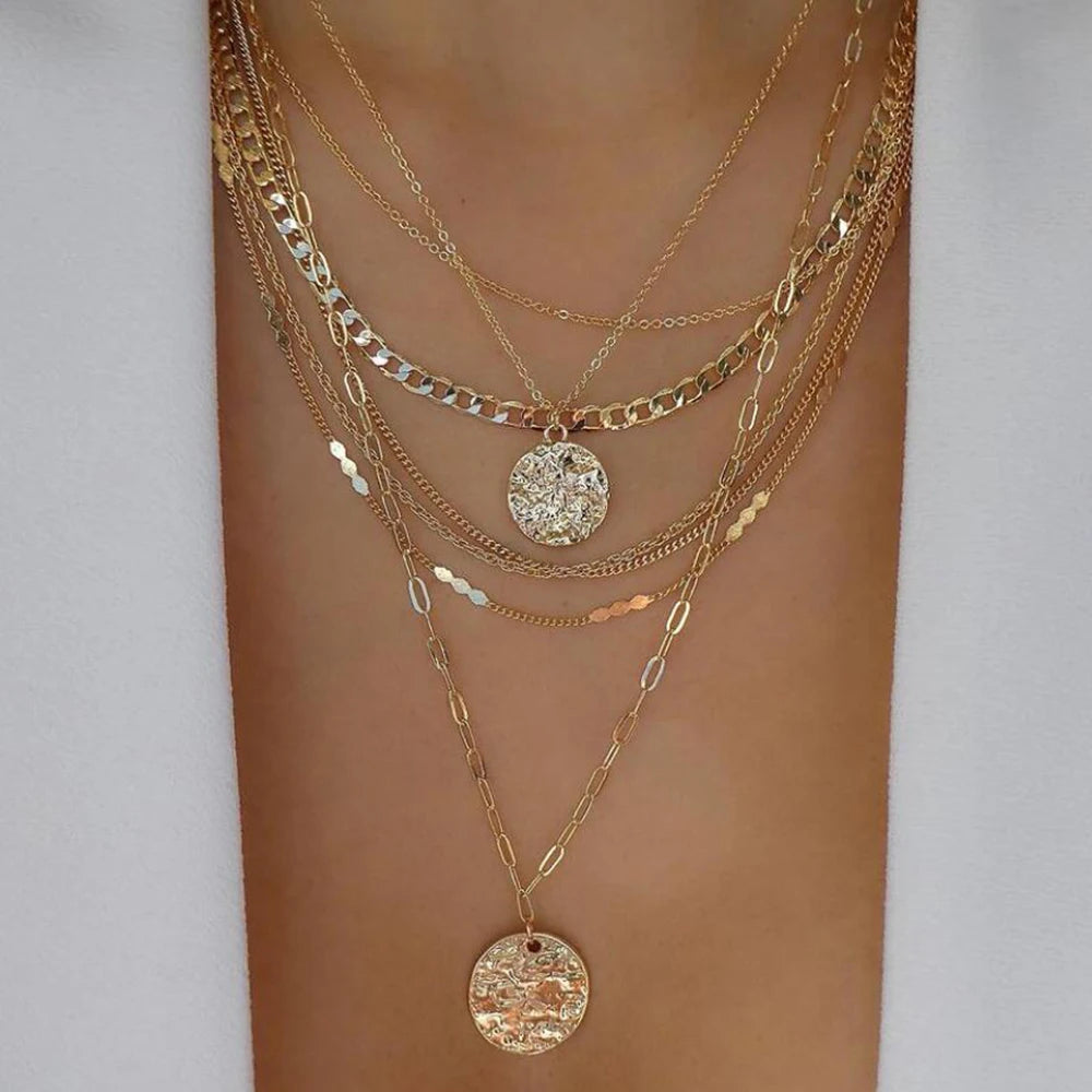 5pcs Simple Braided Bead Chain Necklaces
