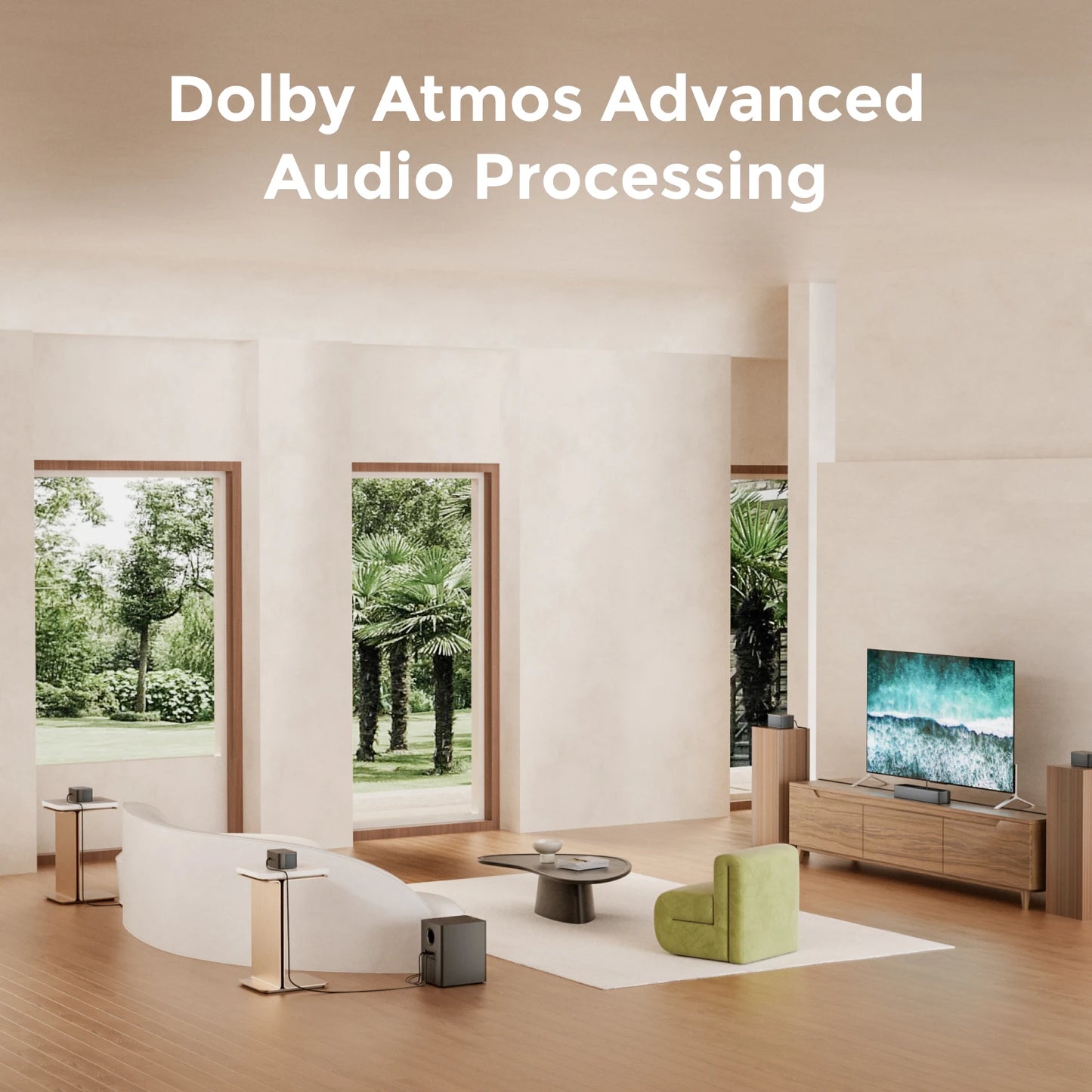 ULTIMEA Poseidon D80 Boom 7.1 Channel Dolby Atmos Soundbar - 500W Home Theater System with Wireless Subwoofer & Surround Speakers