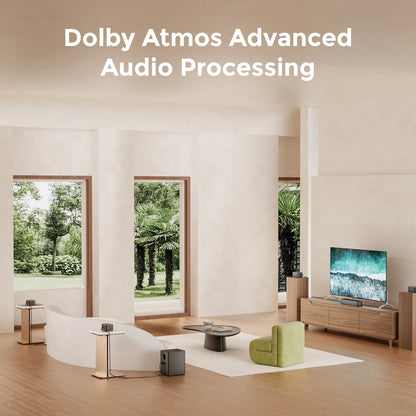ULTIMEA Poseidon D80 Boom 7.1 Channel Dolby Atmos Soundbar - 500W Home Theater System with Wireless Subwoofer & Surround Speakers