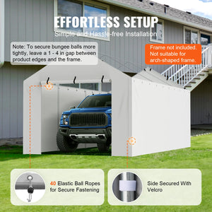 SucceBuy Carport Replacement  Tarp Heavy-Duty Waterproof & UV Protected.