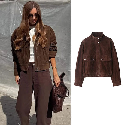 Women's Autumn Slim Pocket Outerwear Jacket