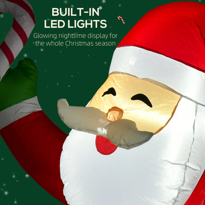 8' Christmas Inflatable Santa Claus with Candy Decor Outdoor Light Up LED